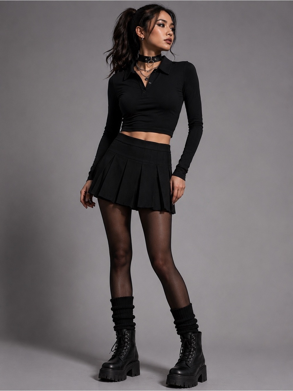 Current‎ Mood NWT Black Pleated Mini Skirt XS Goth Punk Grunge Y2K *